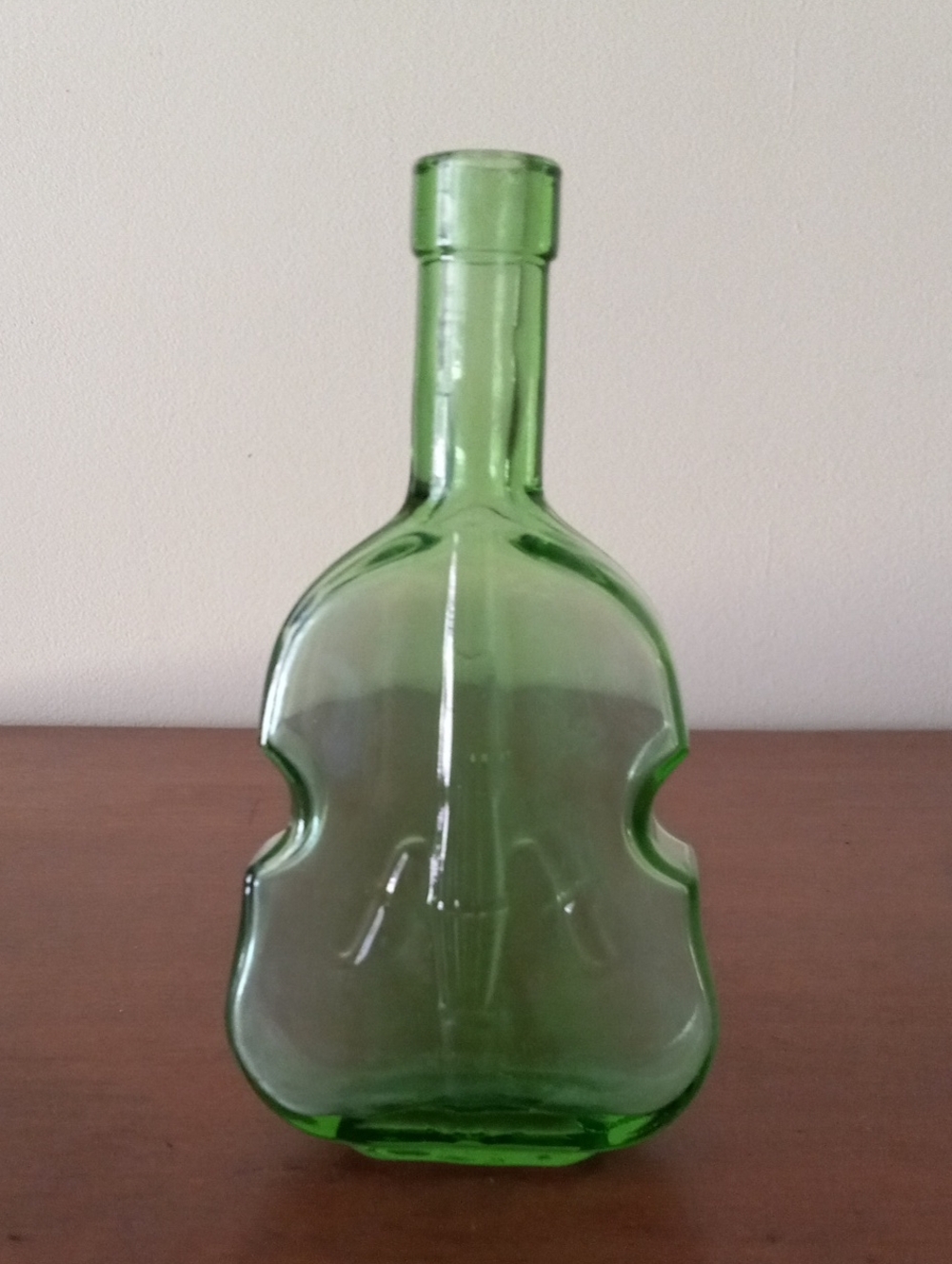 Vintage Green Glass Violin-Shaped Bottle - Picture 3 of 9